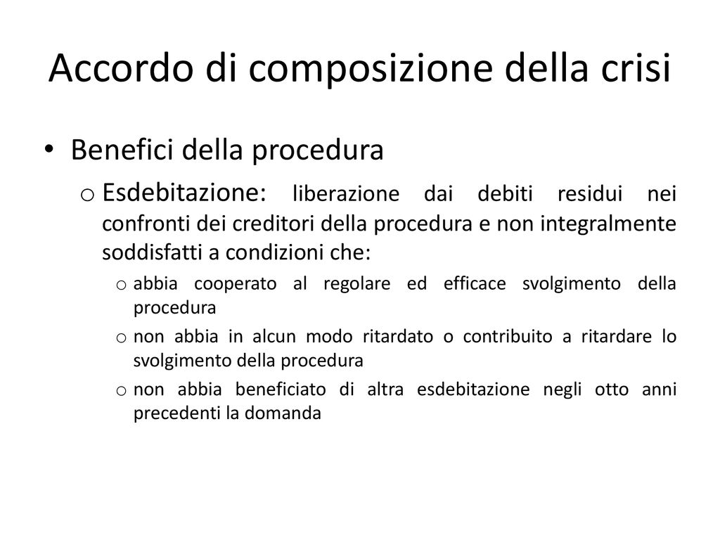 Legge 03 2012 Procedimenti Di Composizione Della Crisi Da